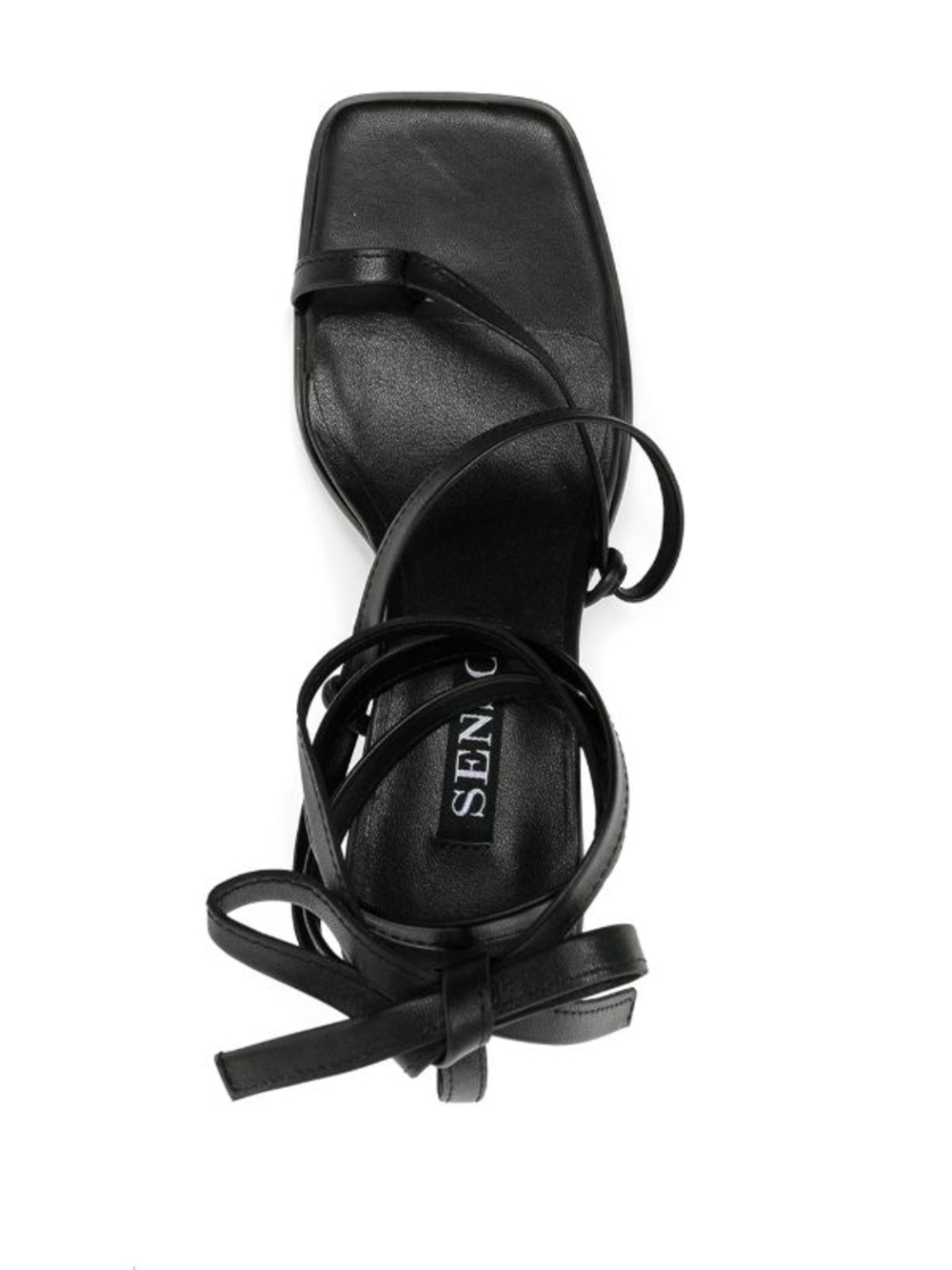 NWOT Senso Black Strappy Square-Toe Lace-Up Sandal